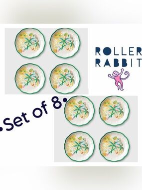 Roller Rabbit x Target Vacation Melamine Salad 9 in. Plates •Set of 8•